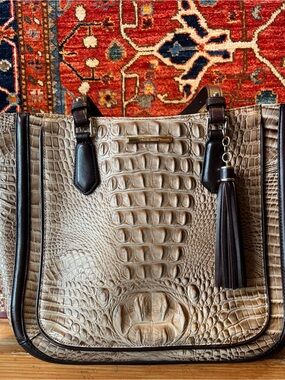 Brahmin Lena Tote ( Travertine Vermeer) Leather Bag